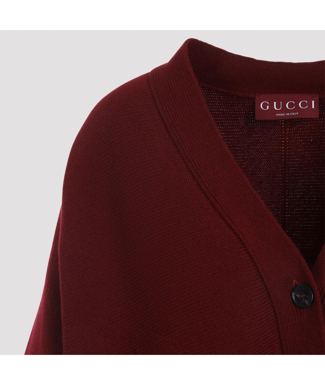 GUCCI Бордовый кашемировый кардиган, фото 3