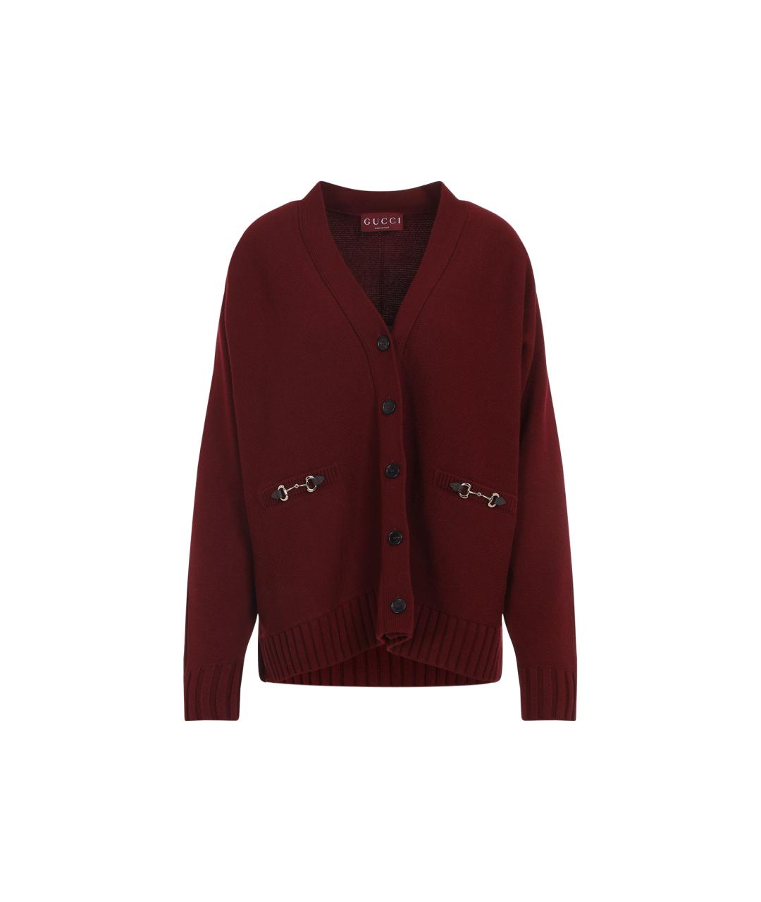 GUCCI Бордовый кашемировый кардиган, фото 1