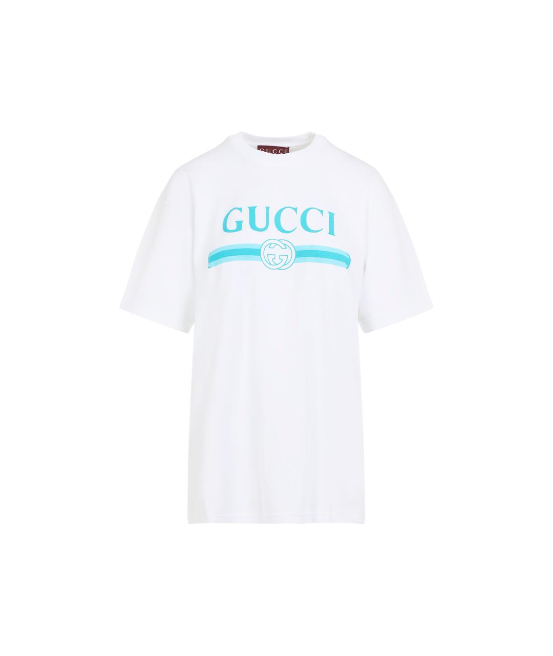 GUCCI Белая хлопковая футболка, фото 1