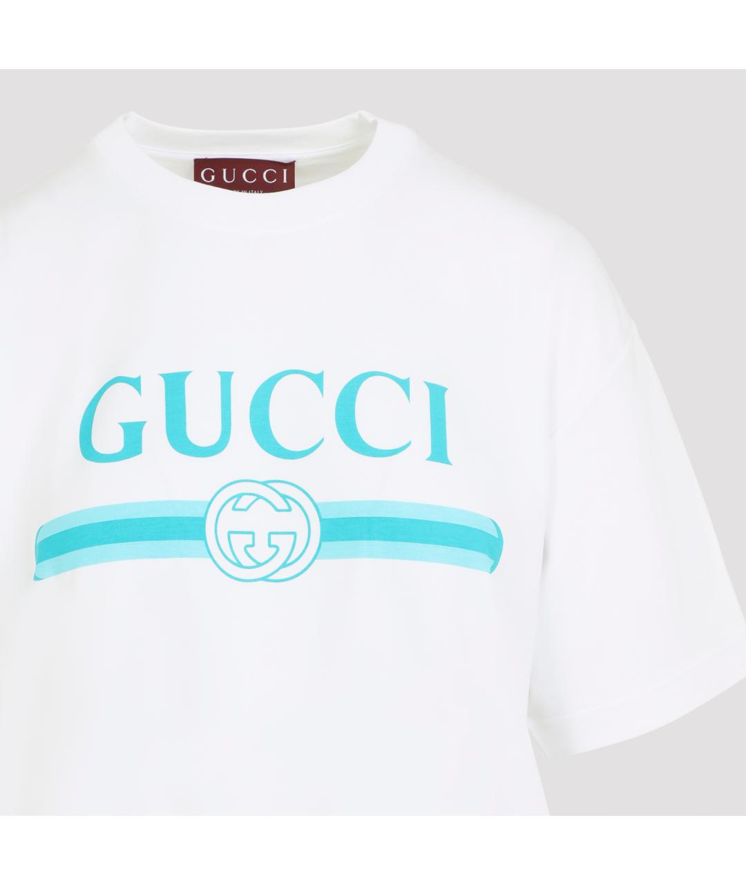 GUCCI Белая хлопковая футболка, фото 3