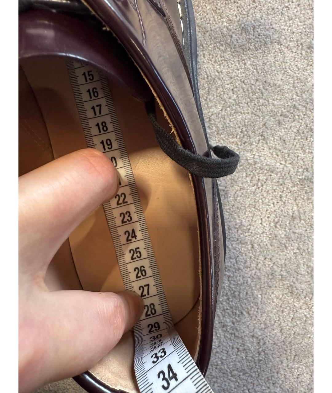 BOTTEGA VENETA Бордовые низкие ботинки из лакированной кожи, фото 6