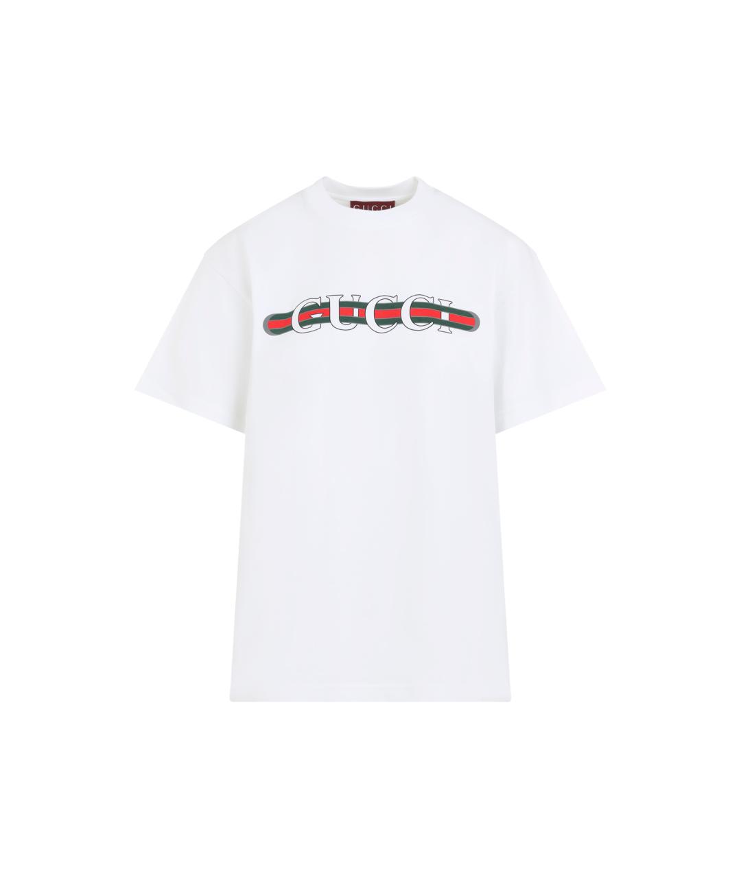GUCCI Белая хлопковая футболка, фото 1