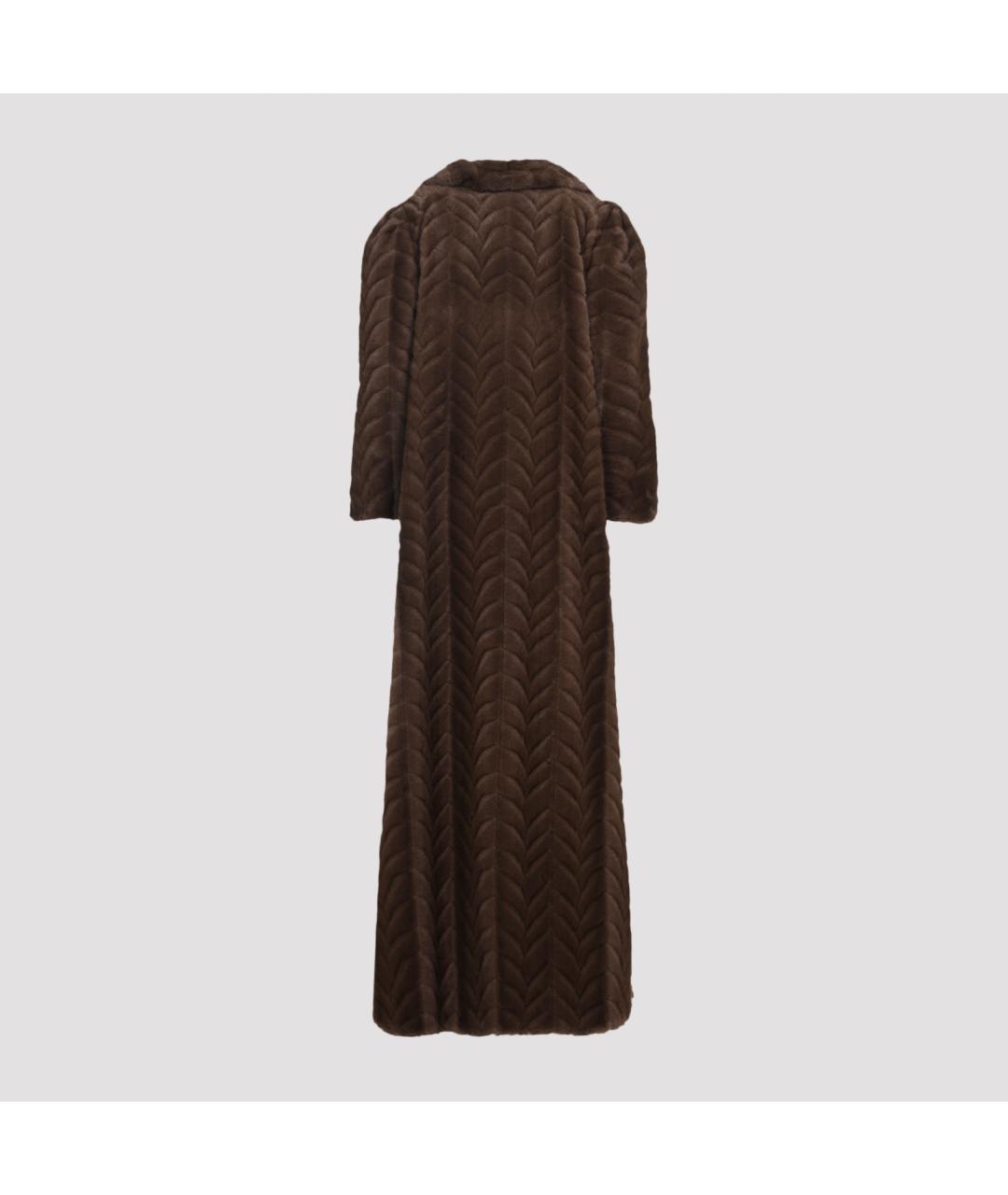 BALENCIAGA Коричневая полиэстеровая шуба, фото 4