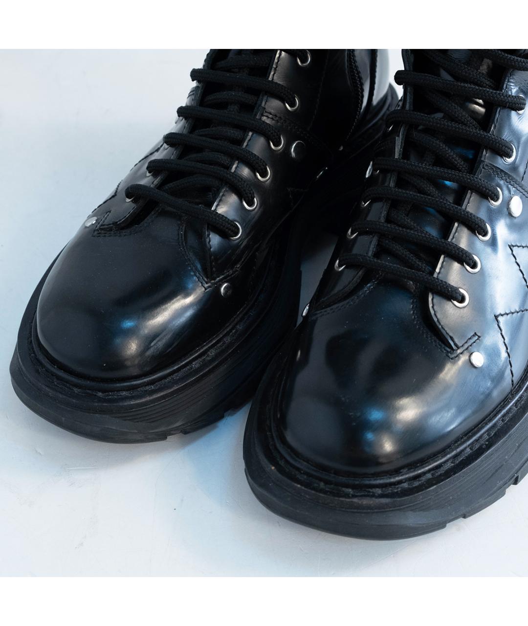 ALEXANDER MCQUEEN Черные кожаные сапоги, фото 3