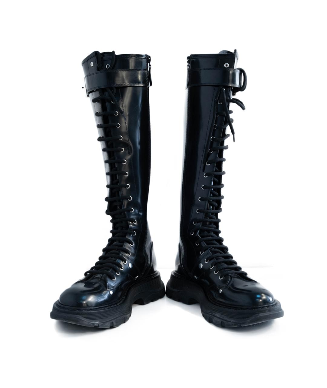ALEXANDER MCQUEEN Черные кожаные сапоги, фото 4