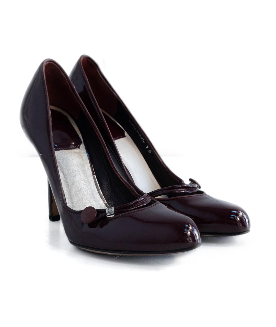 CHRISTIAN DIOR Бордовые кожаные туфли, фото 2