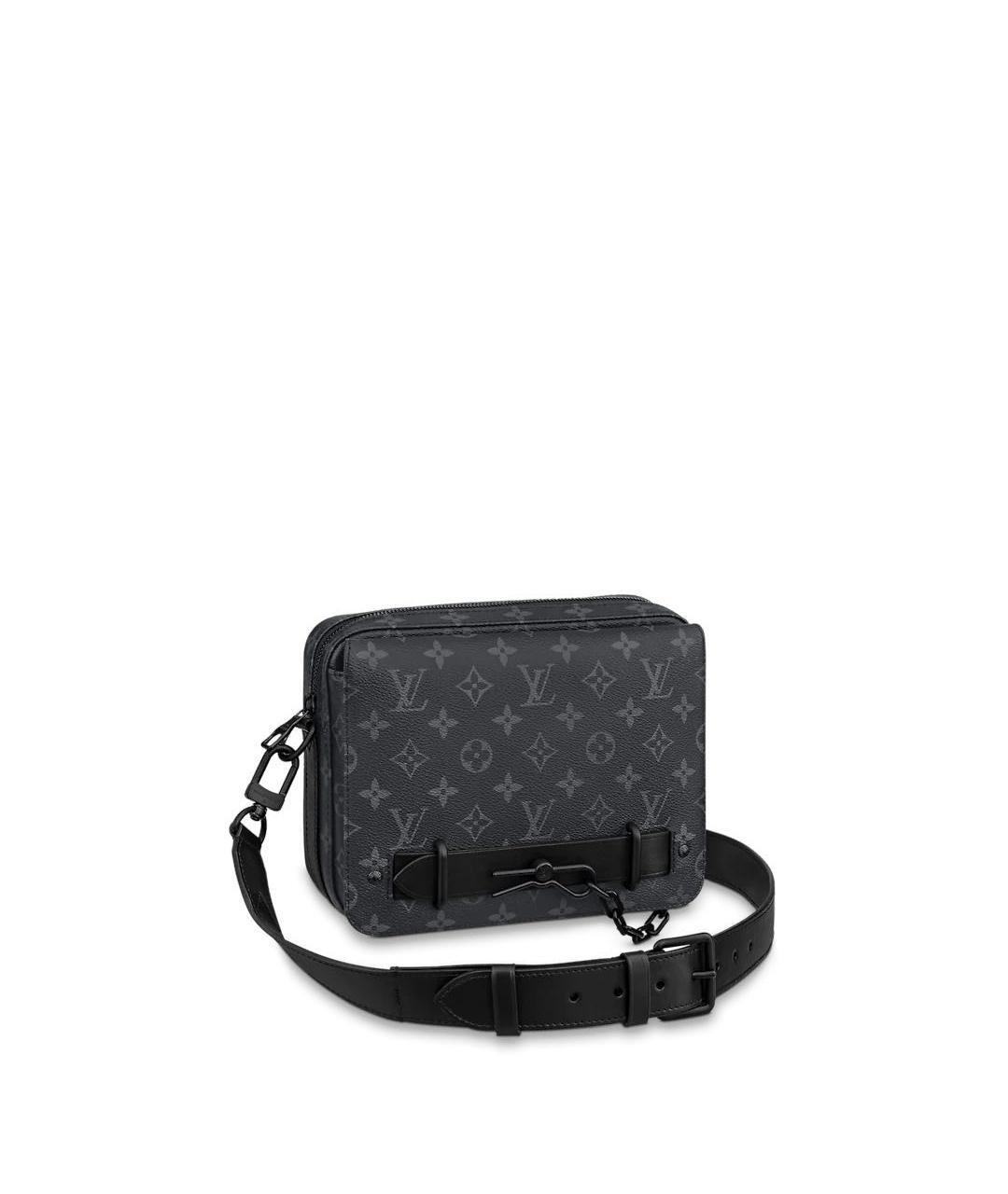 LOUIS VUITTON Черная кожаная сумка на плечо, фото 1