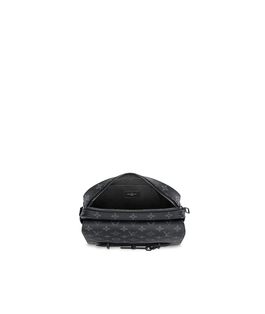 LOUIS VUITTON Черная кожаная сумка на плечо, фото 3