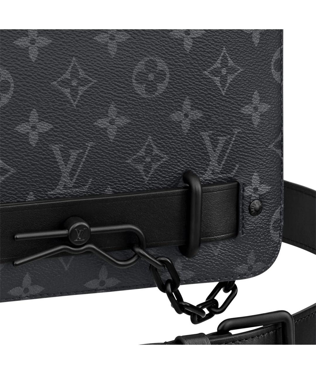 LOUIS VUITTON Черная кожаная сумка на плечо, фото 4