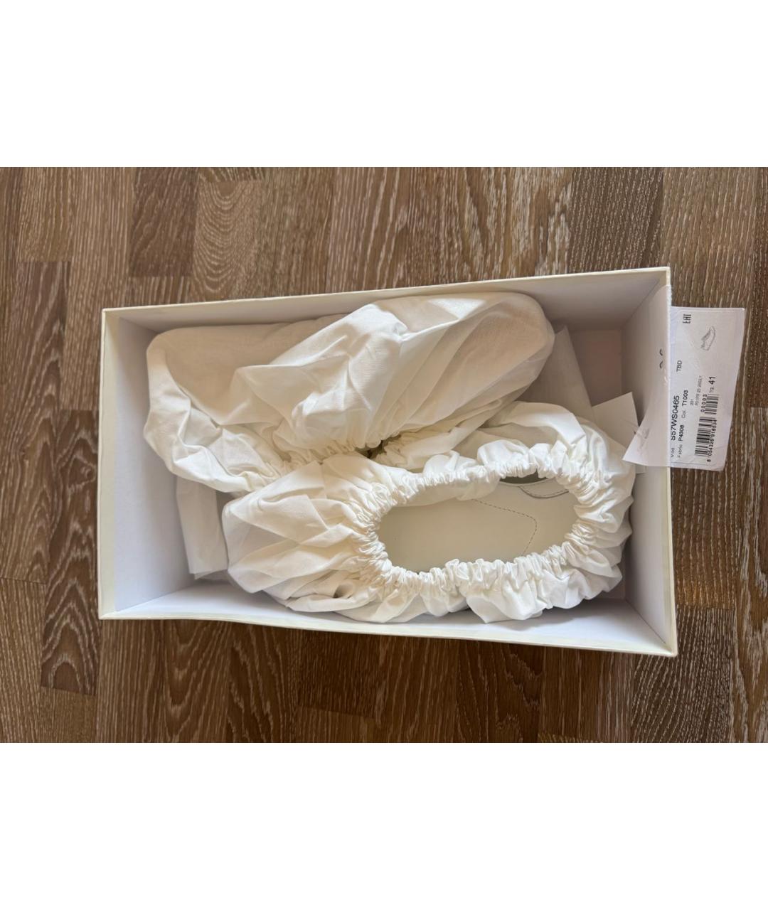 MAISON MARGIELA Белые кожаные низкие кроссовки / кеды, фото 7