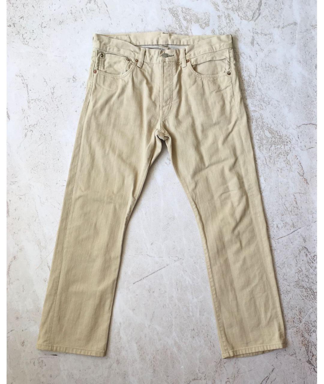 RALPH LAUREN Бежевые хлопковые прямые джинсы, фото 9