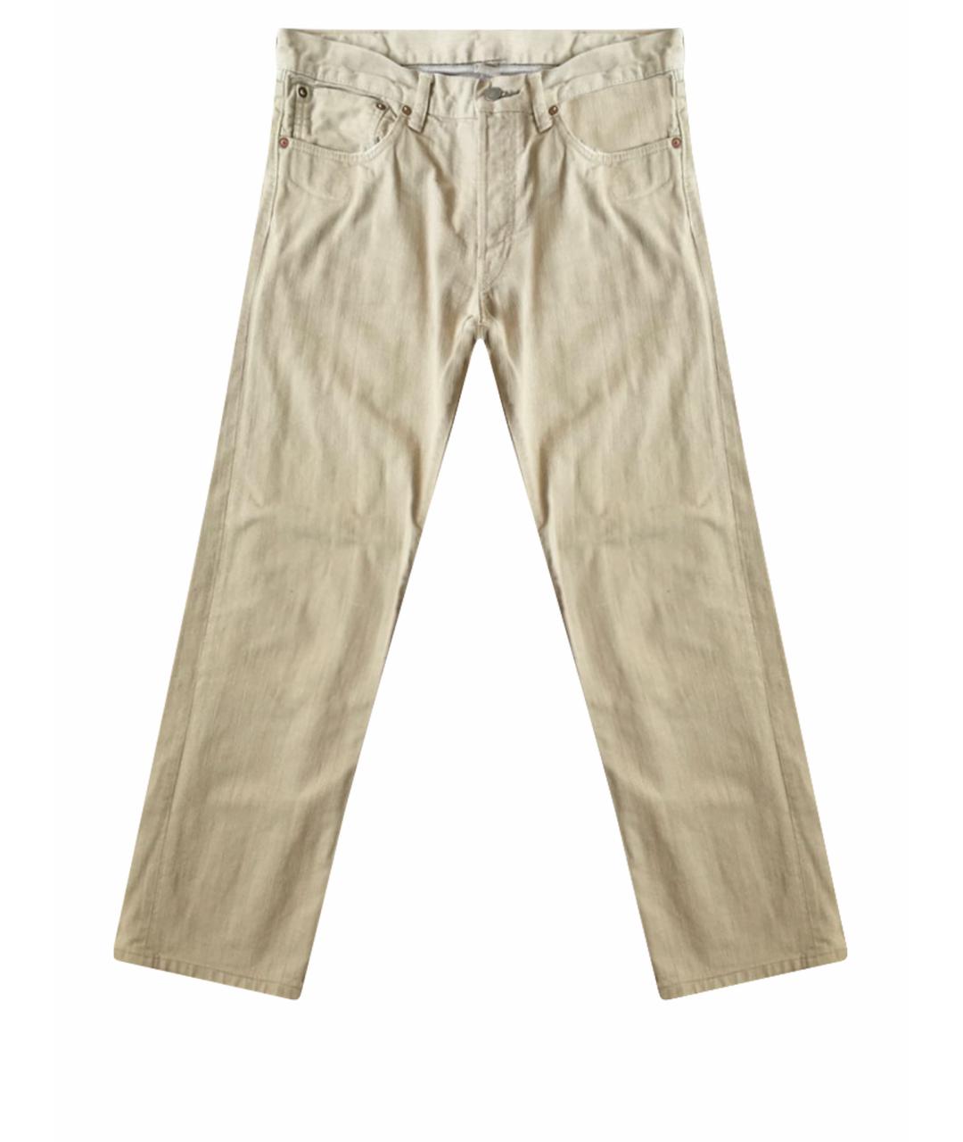 RALPH LAUREN Бежевые хлопковые прямые джинсы, фото 1
