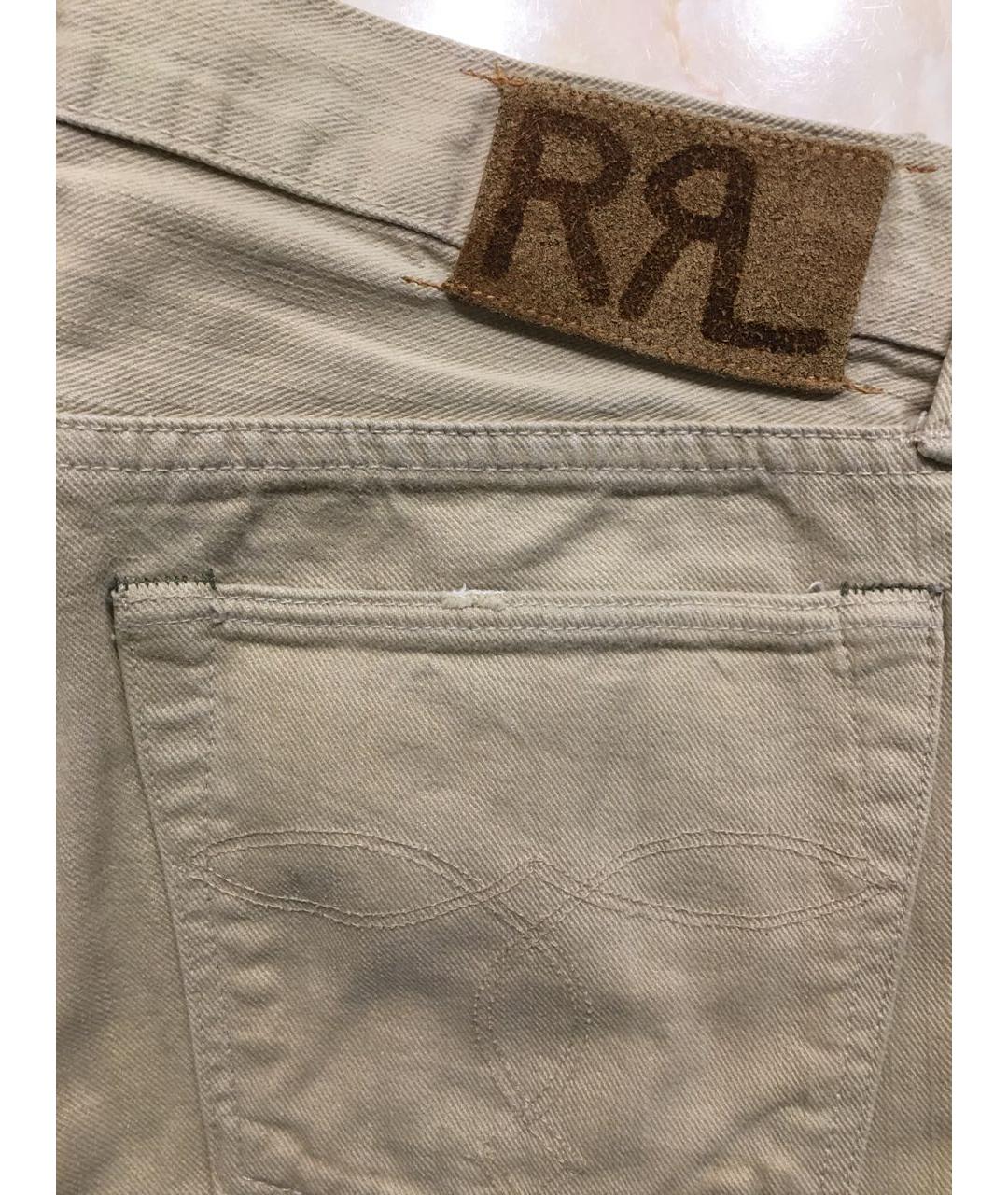 RALPH LAUREN Бежевые хлопковые прямые джинсы, фото 7