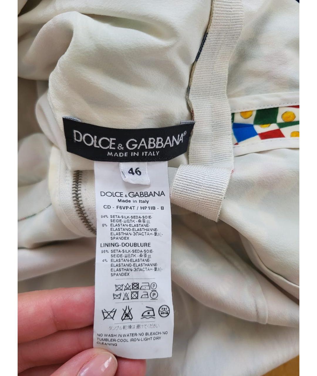 DOLCE&GABBANA Мульти шелковое повседневное платье, фото 6