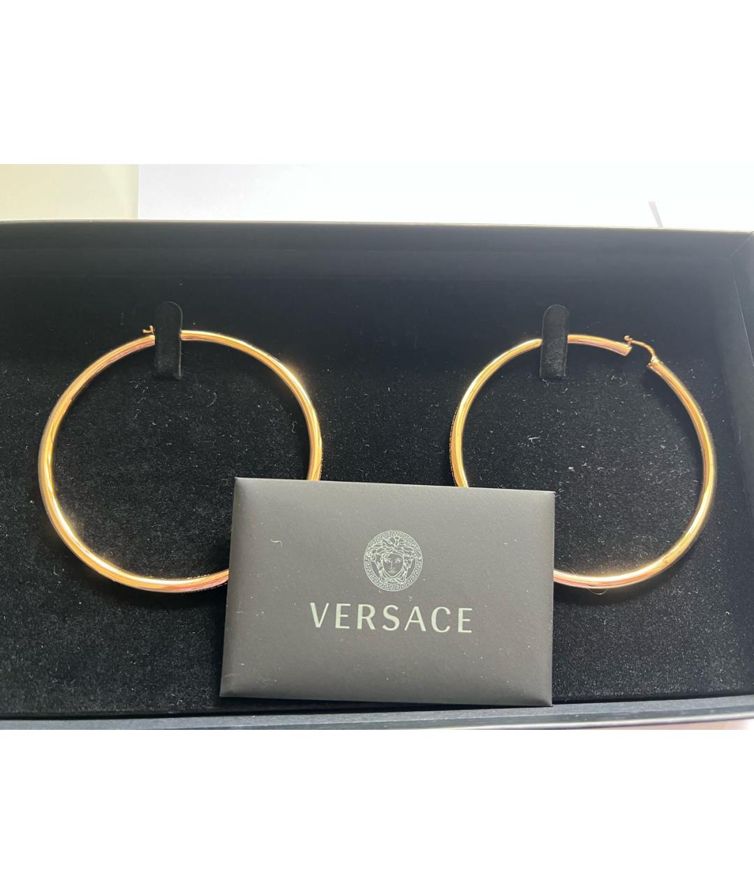 VERSACE Золотые латунные серьги, фото 4