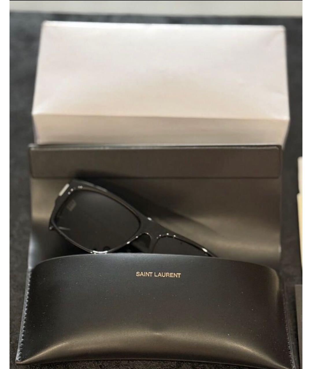 SAINT LAURENT Черные пластиковые солнцезащитные очки, фото 4