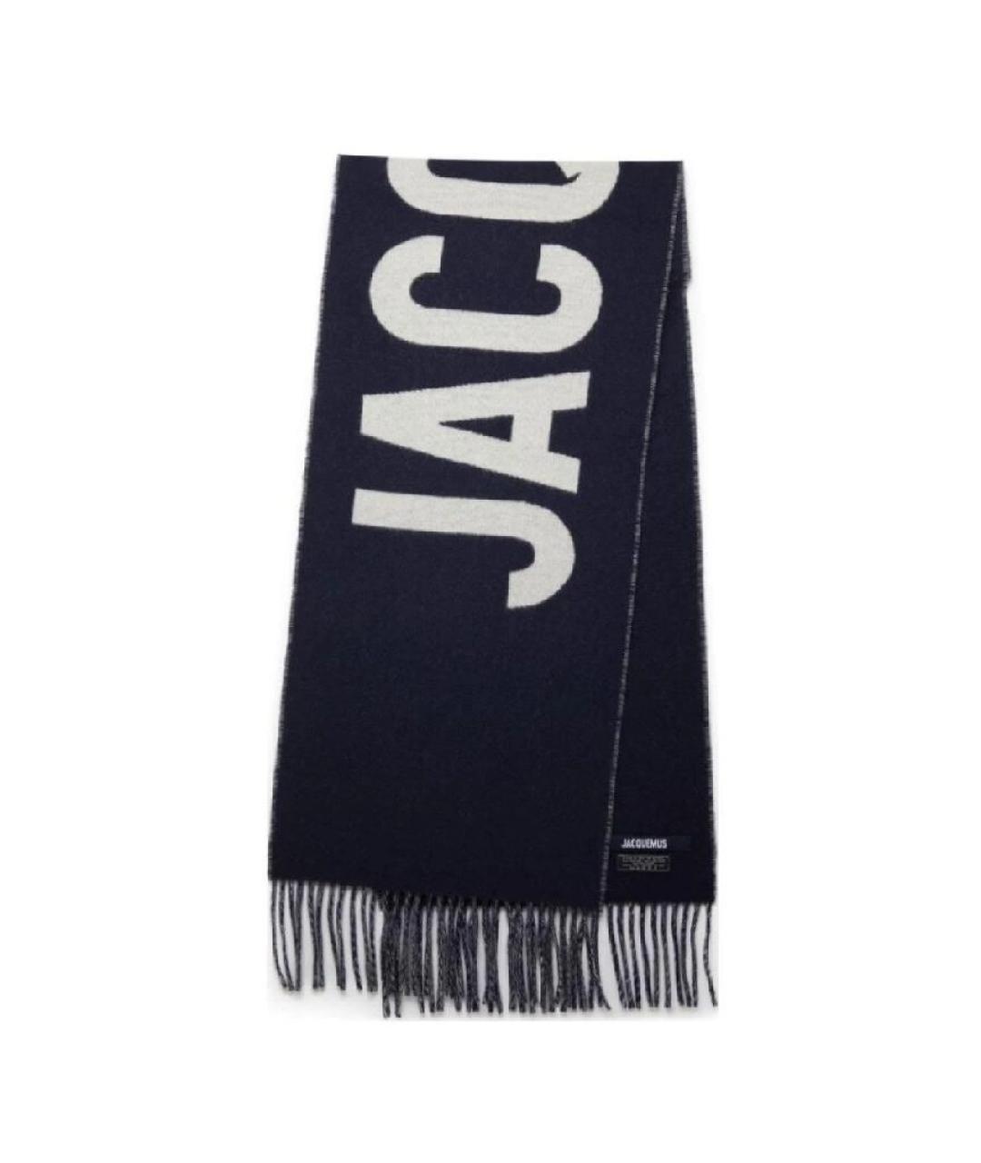 JACQUEMUS Темно-синий шерстяной шарф, фото 1