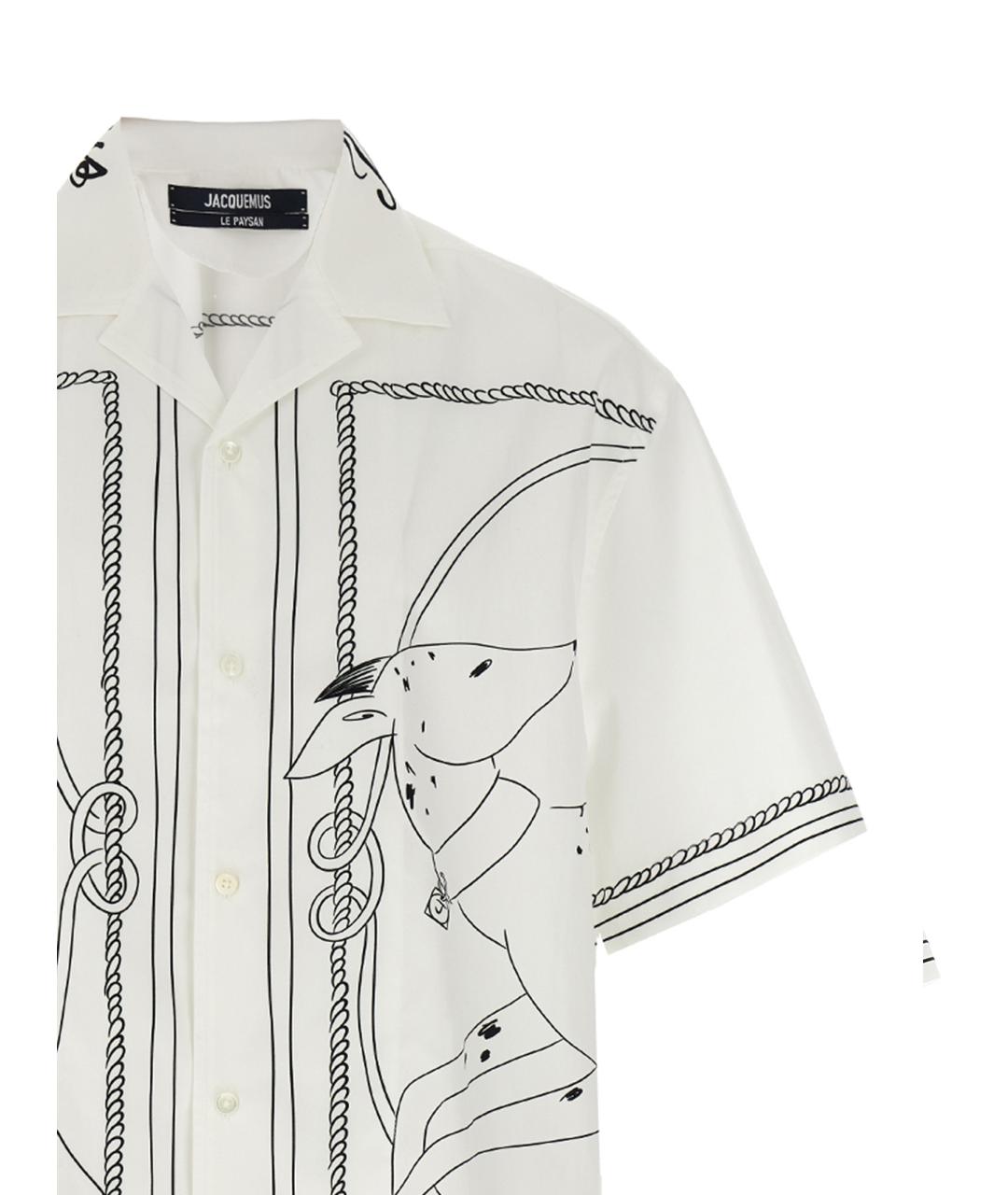 JACQUEMUS Белая хлопковая кэжуал рубашка, фото 2