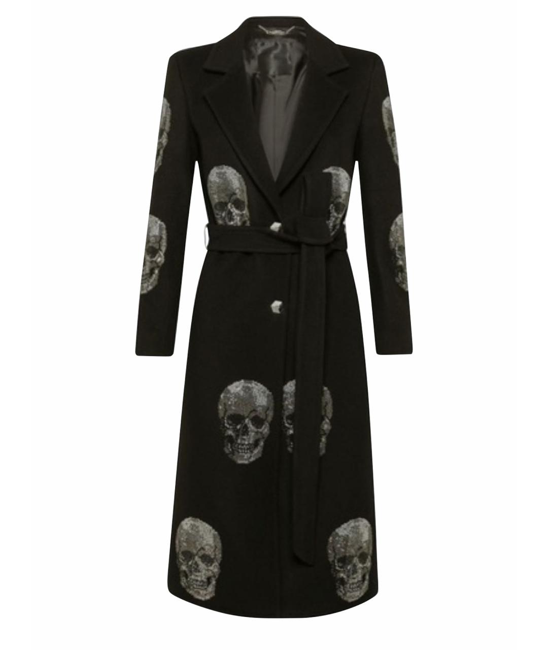 PHILIPP PLEIN Черное шерстяное пальто, фото 9