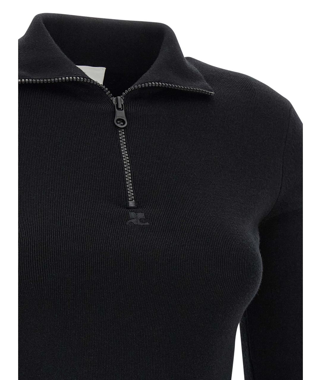 COURREGES Черное шерстяное повседневное платье, фото 4
