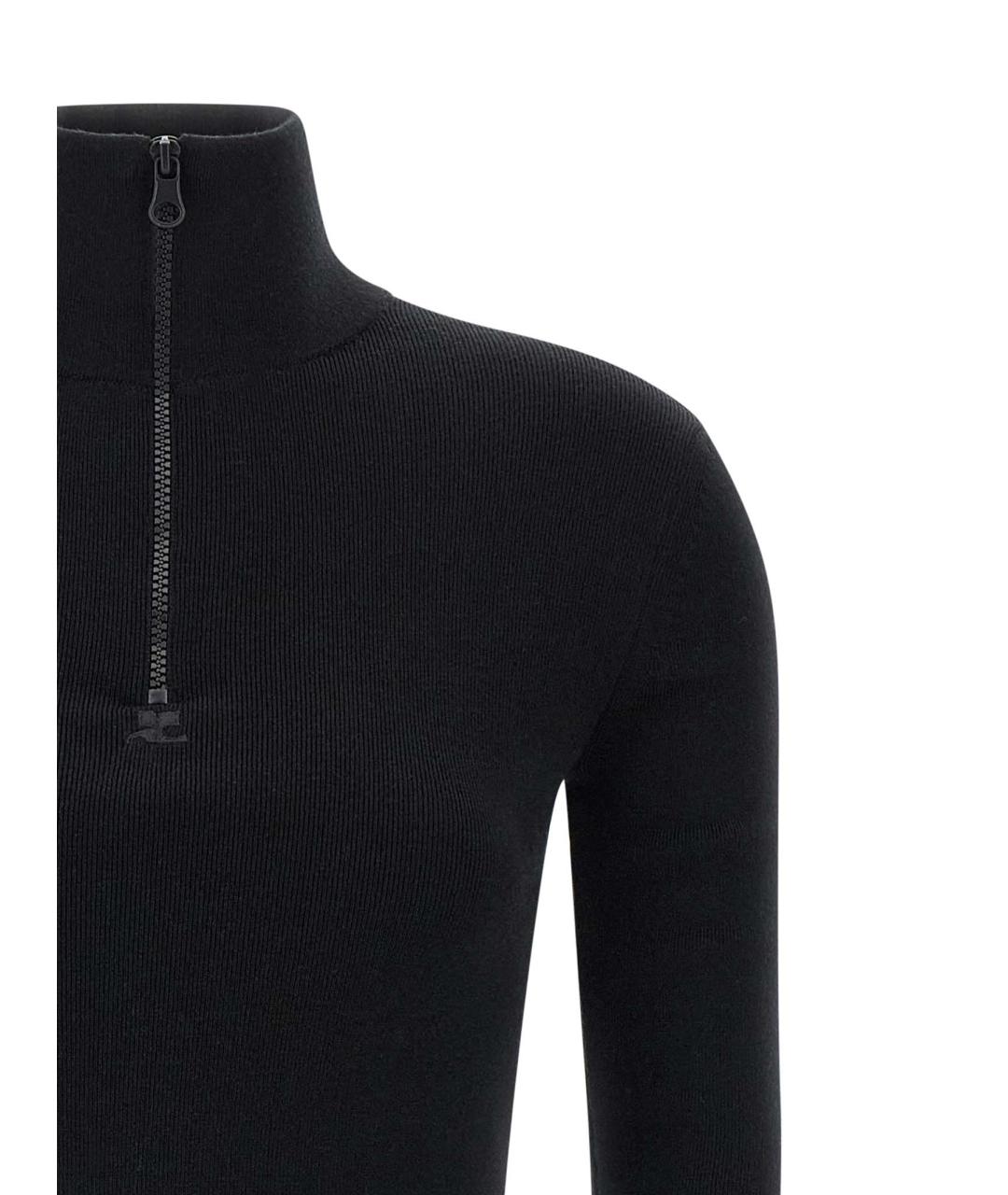 COURREGES Черное шерстяное повседневное платье, фото 3