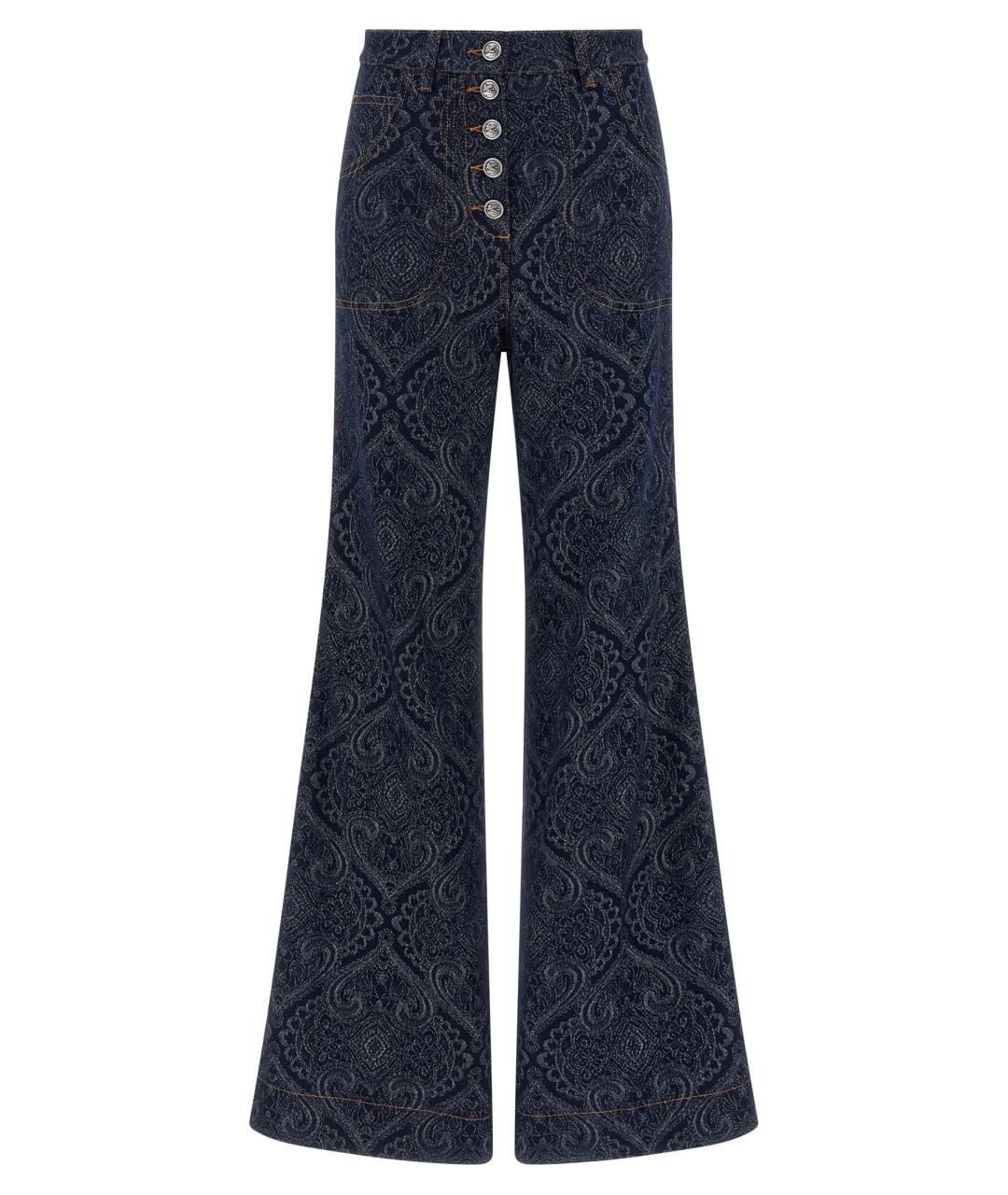 ETRO Темно-синие хлопковые прямые джинсы, фото 1