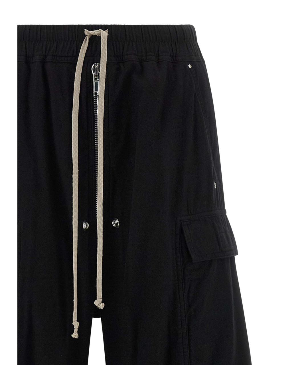 RICK OWENS DRKSHDW Черные хлопковые прямые брюки, фото 3