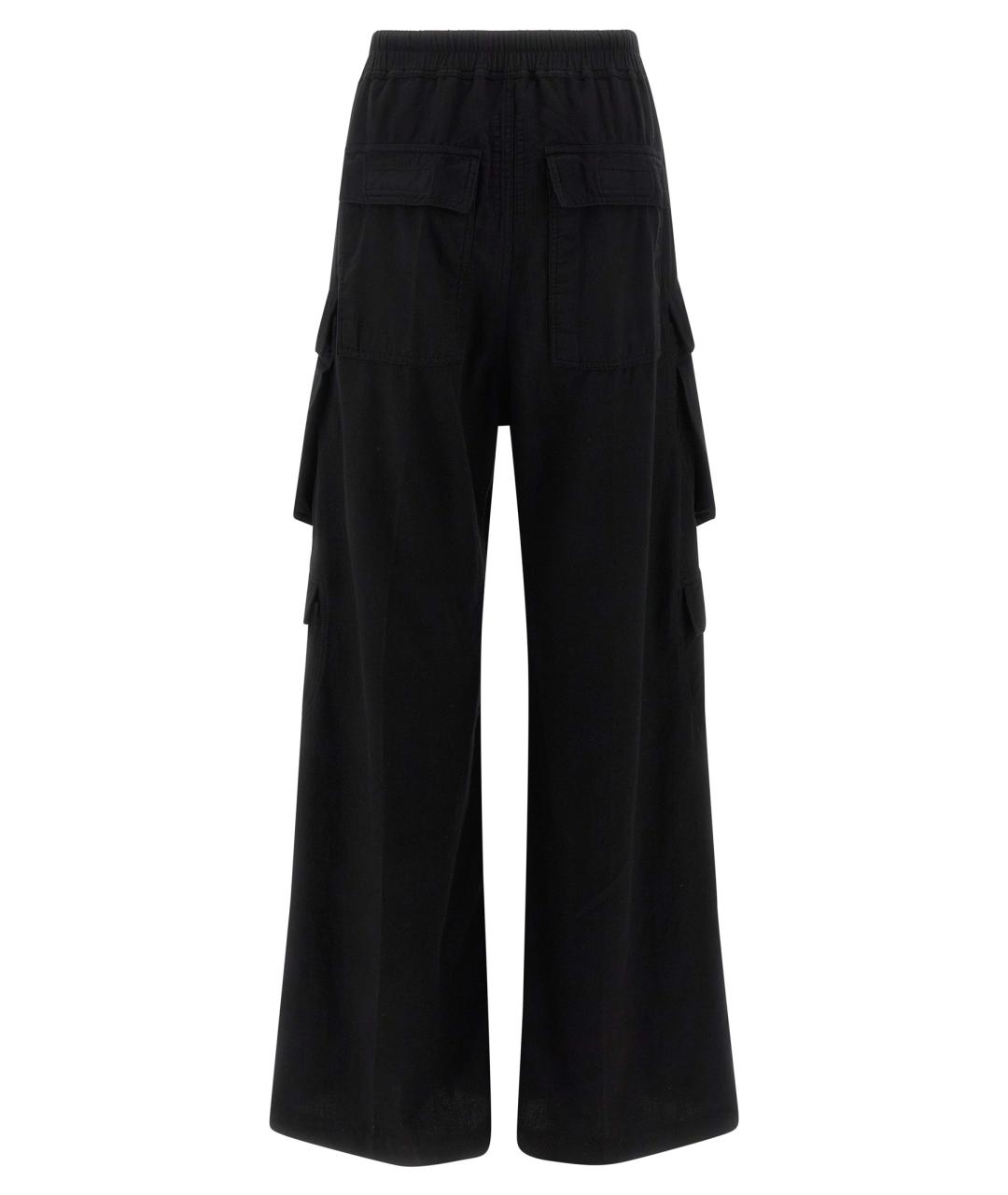 RICK OWENS DRKSHDW Черные хлопковые прямые брюки, фото 2