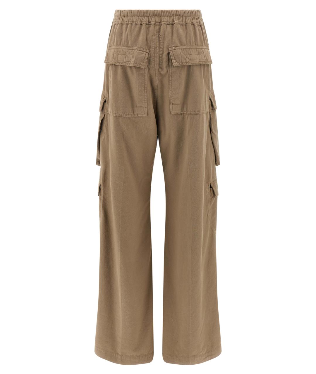 RICK OWENS DRKSHDW Бежевые хлопковые прямые брюки, фото 2