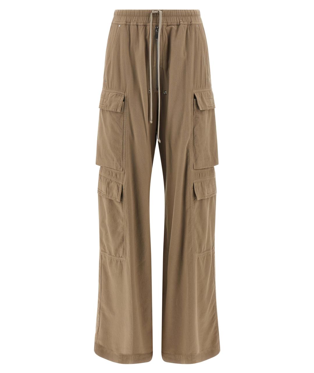 RICK OWENS DRKSHDW Бежевые хлопковые прямые брюки, фото 1