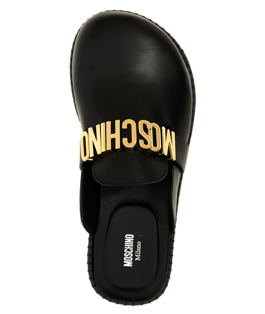 MOSCHINO Черные шлепанцы, фото 4
