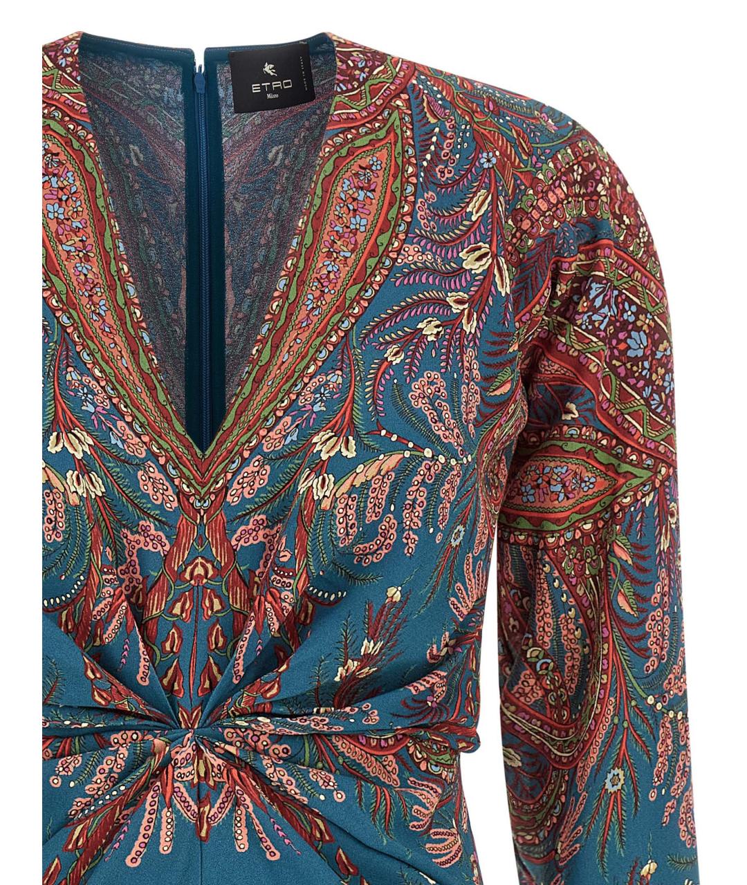 ETRO Синее вискозное повседневное платье, фото 3