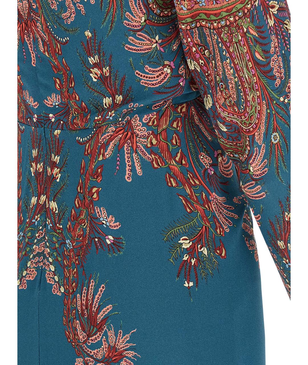 ETRO Синее вискозное повседневное платье, фото 4