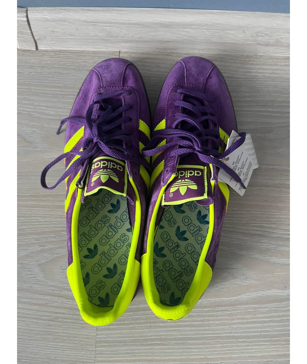 ADIDAS Фиолетовые замшевые низкие кроссовки / кеды, фото 4