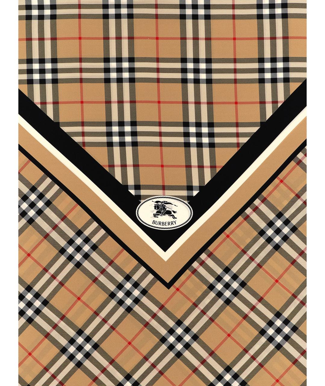 BURBERRY Бежевый шелковый шарф, фото 2