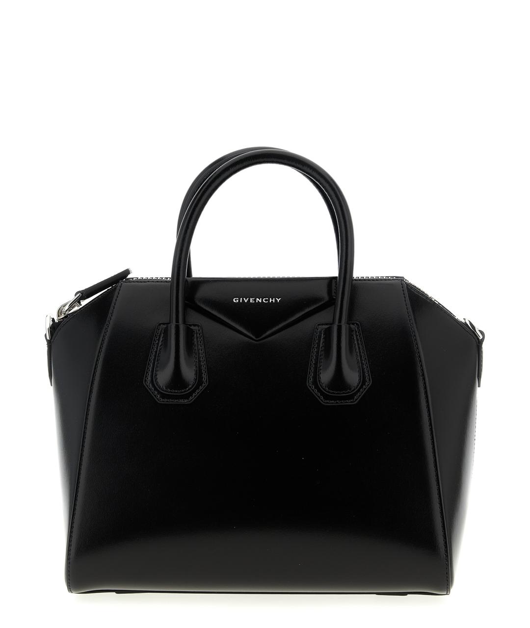 GIVENCHY Черная кожаная сумка с короткими ручками, фото 1