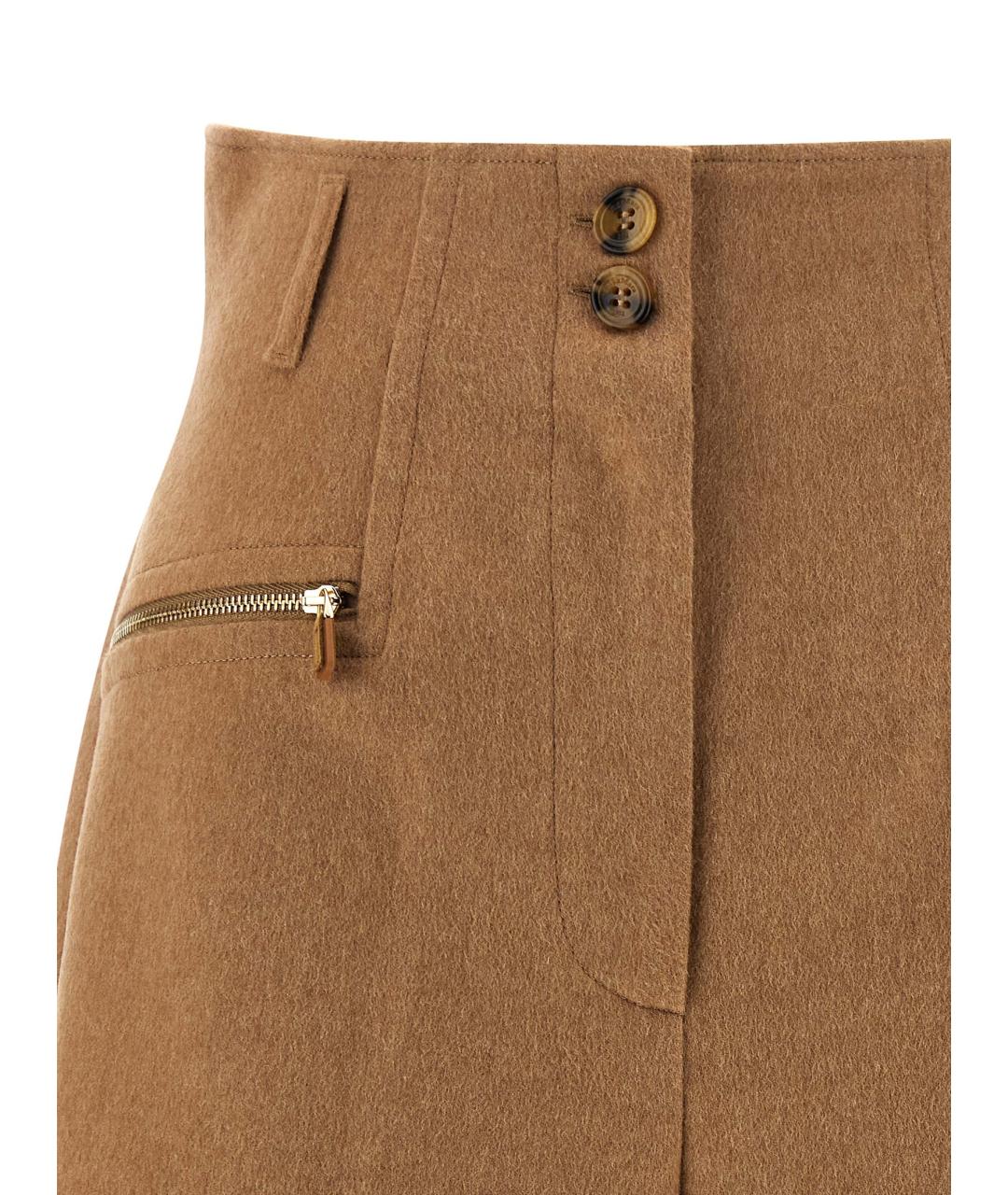 MAX MARA Коричневые шерстяные шорты, фото 3