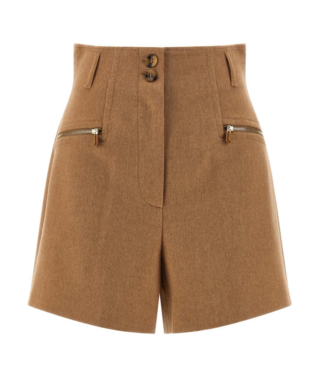 MAX MARA Коричневые шерстяные шорты, фото 1
