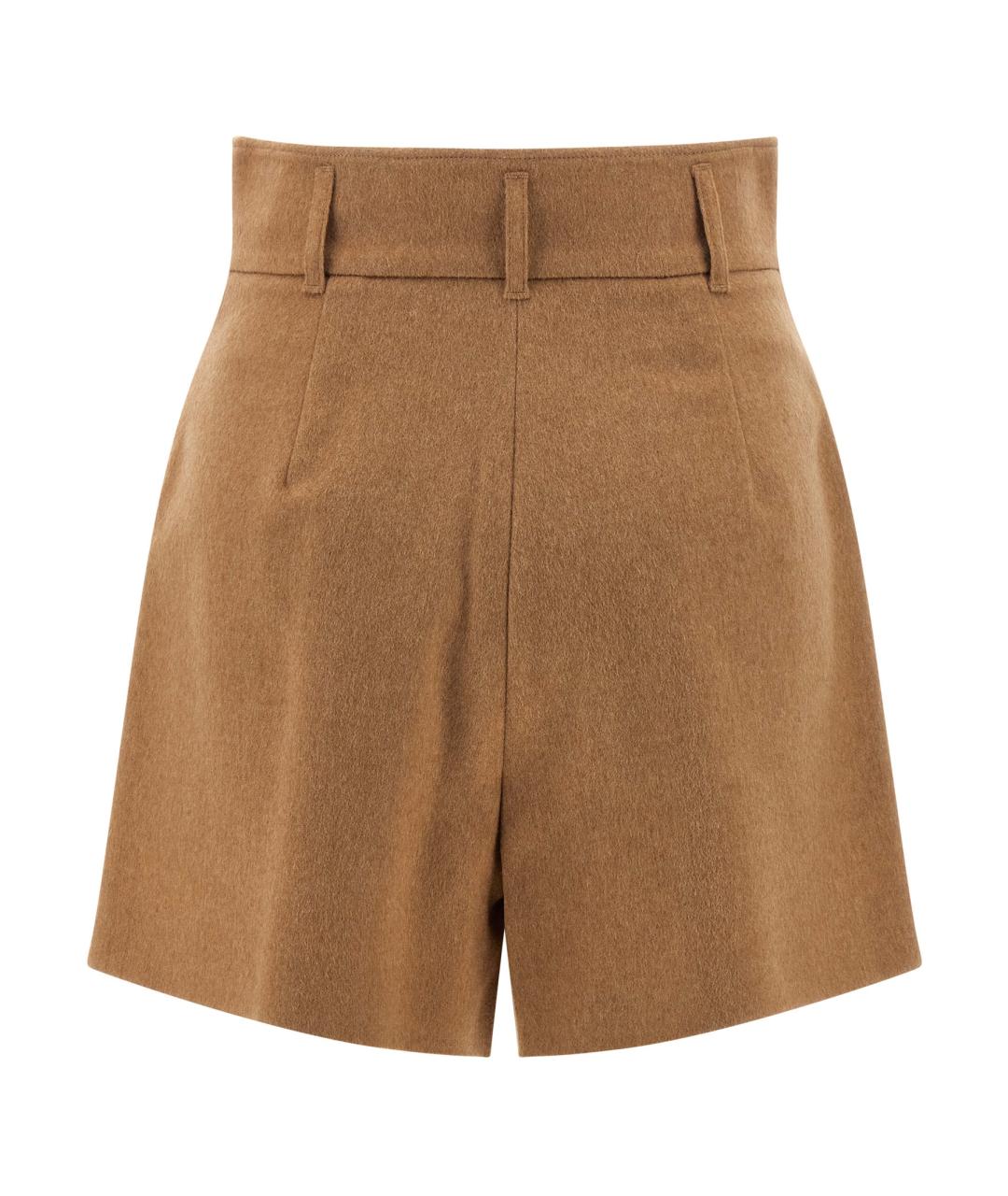 MAX MARA Коричневые шерстяные шорты, фото 2