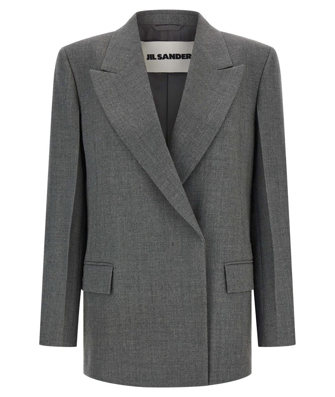 JIL SANDER Серый шерстяной жакет/пиджак, фото 1