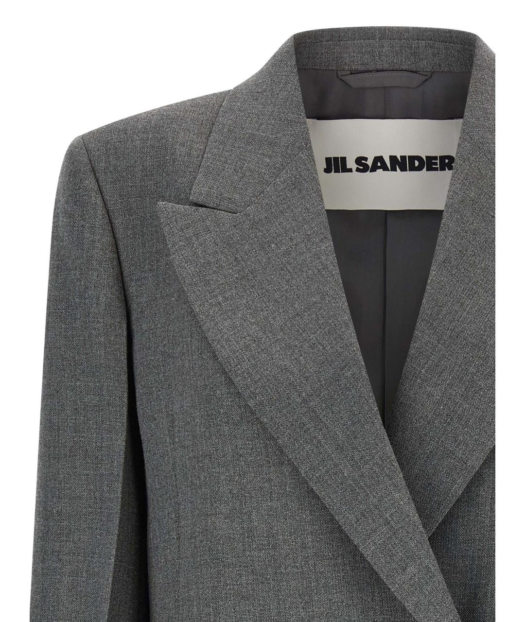 JIL SANDER Серый шерстяной жакет/пиджак, фото 3