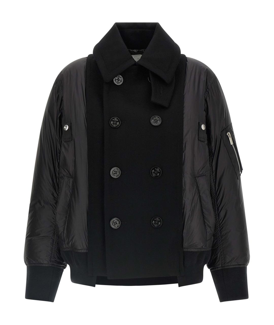 SACAI Черная синтетическая куртка, фото 1