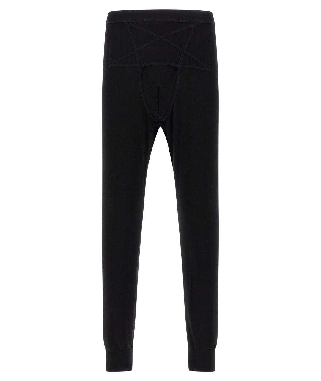 RICK OWENS Черные вискозные повседневные брюки, фото 1