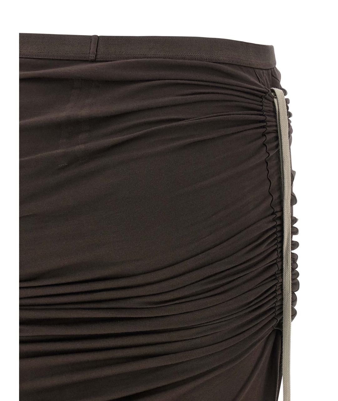 RICK OWENS DRKSHDW Коричневая хлопковая юбка макси, фото 4