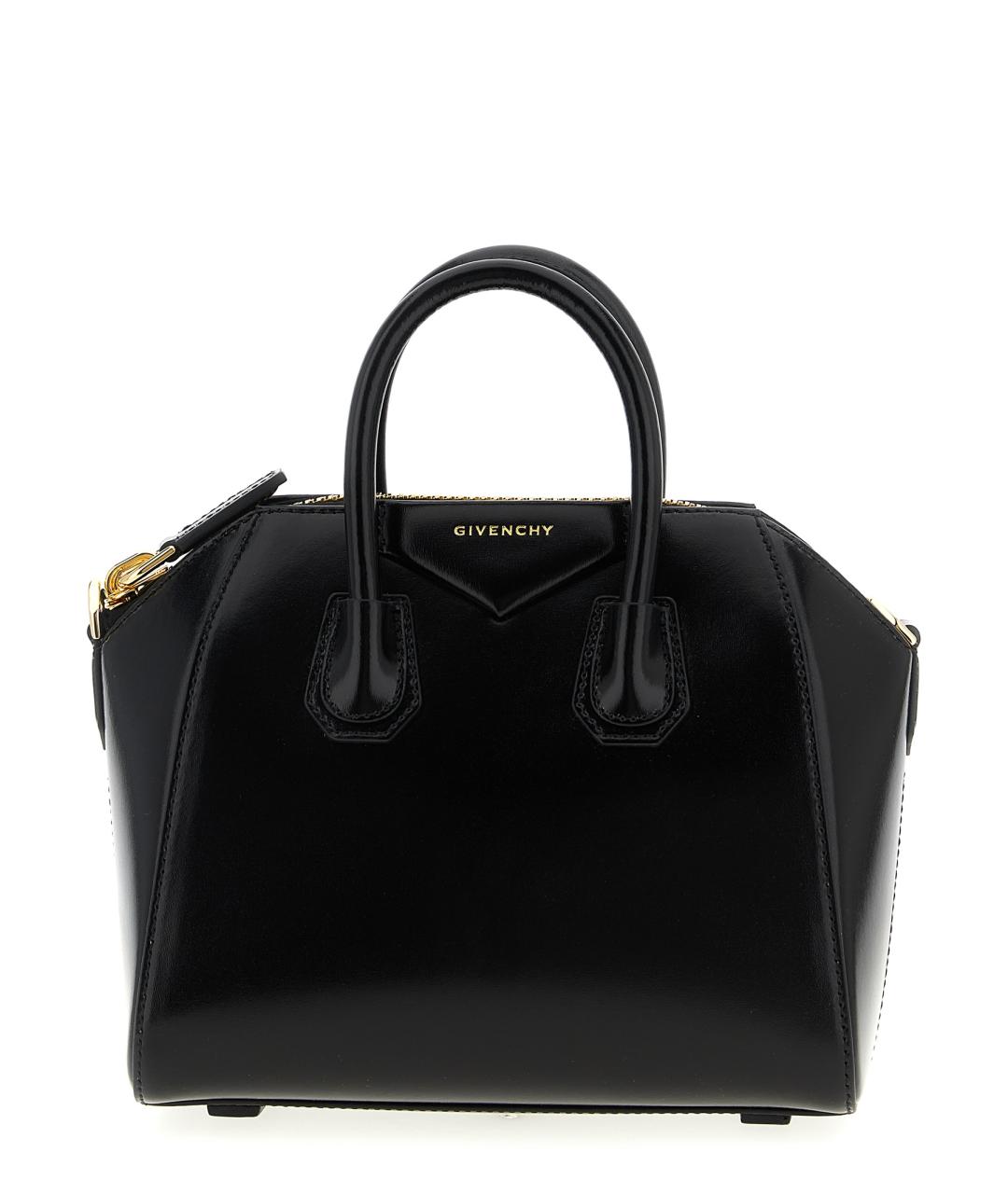 GIVENCHY Черная кожаная сумка с короткими ручками, фото 1