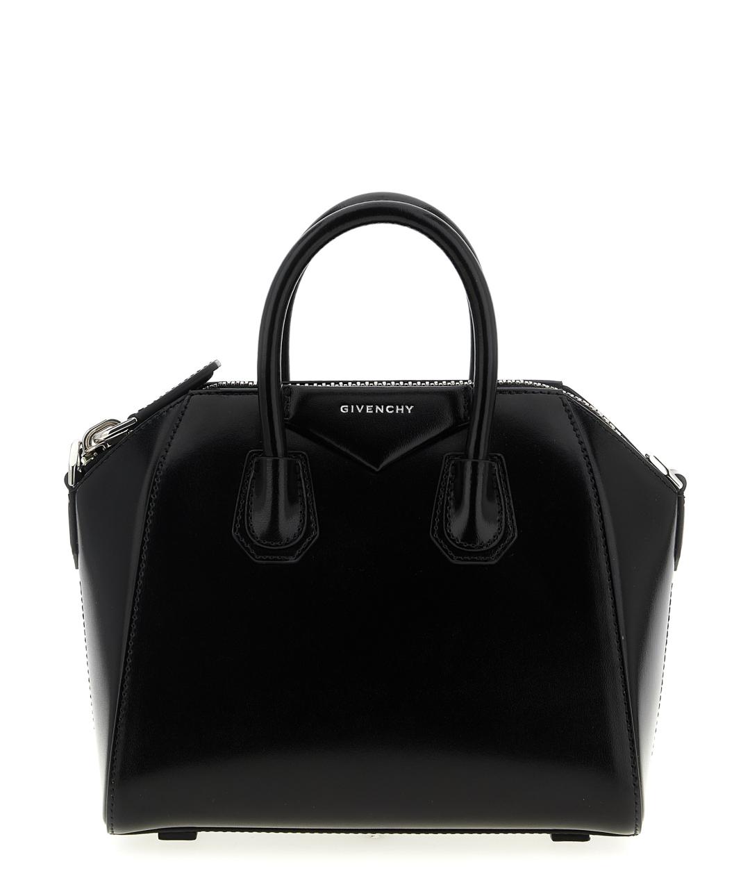 GIVENCHY Черная кожаная сумка с короткими ручками, фото 1