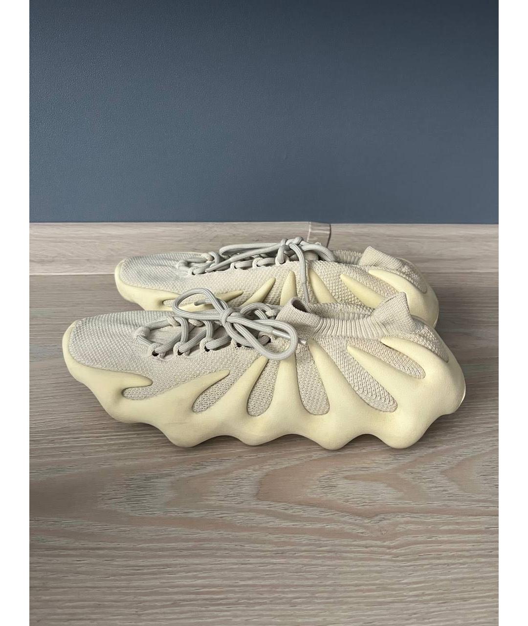 ADIDAS YEEZY Бежевые текстильные низкие кроссовки / кеды, фото 5