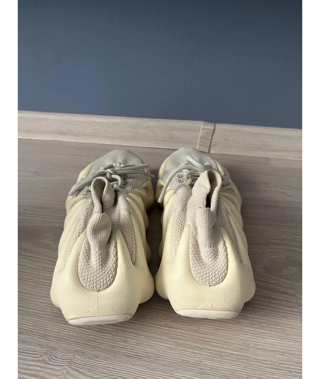 ADIDAS YEEZY Бежевые текстильные низкие кроссовки / кеды, фото 3