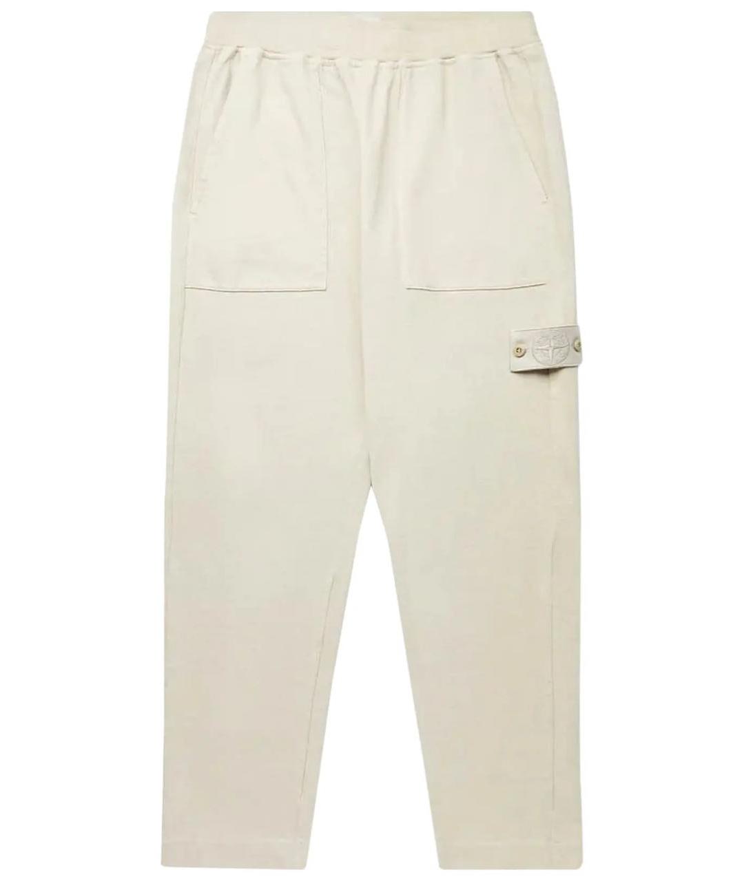 STONE ISLAND Бежевые повседневные брюки, фото 4