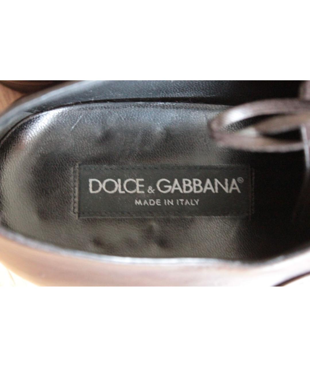 DOLCE&GABBANA Коричневые кожаные туфли, фото 7